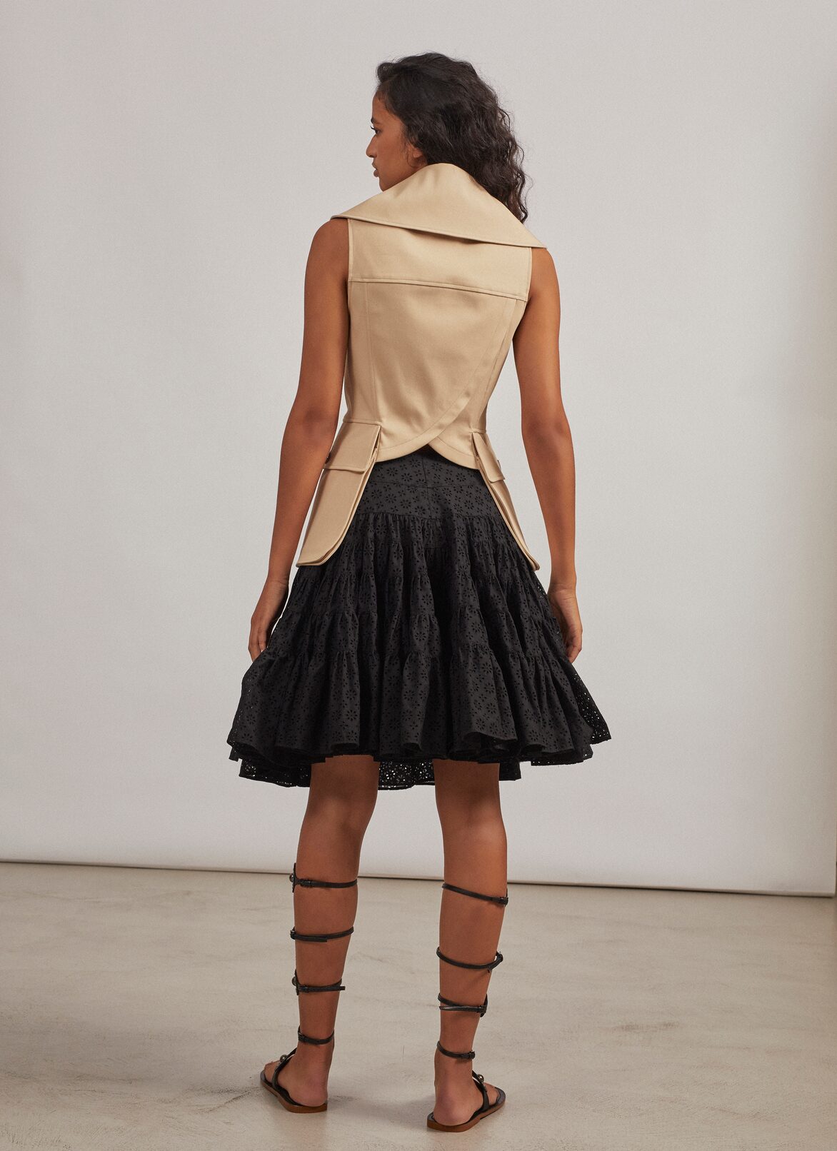 Edition 2008 Ruffle skirt in broderie anglaise ALAÏA BLACK EDITION 2008 RUFFLE SKIRT IN BRODERIE ANGLAISE